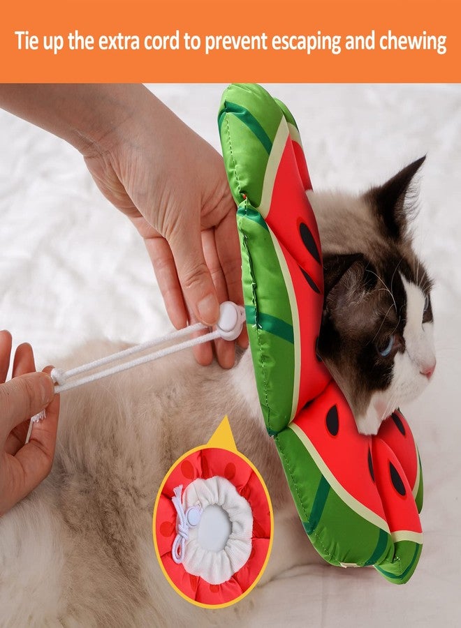 Avont Cat Cone Collar Soft, Adjustable Recovery E Collar Alternative for Cats Kittens Puppies, Elizabethan Neck Cone of Shame to Prevent Licking Biting After Surgery Protect Wounds -Melon(M) - Image 4